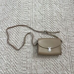 Cambridge Satchel Co Tan Leather Crossbody Bag Twist Lock Handmade Great Britain
